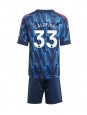 Billige Arsenal Riccardo Calafiori #33 Bortedraktsett Barn 2025-26 Kortermet (+ Korte bukser)